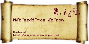 Mészáros Áron névjegykártya