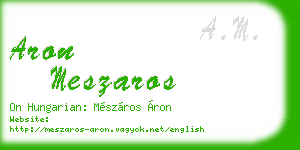aron meszaros business card