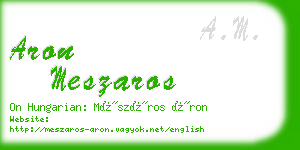 aron meszaros business card